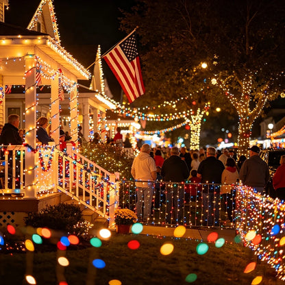 2/4 Pack American Flag Stake Light or Red White Blue Solar String Lights
