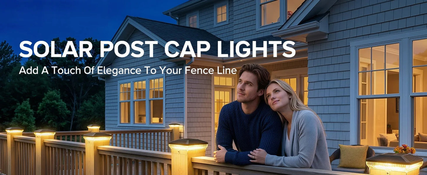 6/12 Pack Solar Post Cap Lights with 3 Modes