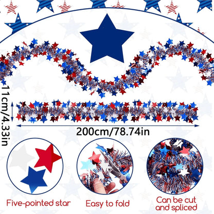 20Pcs Patriotic Red White Blue Decorations Set