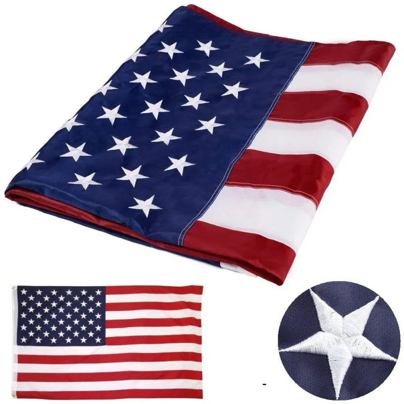 Polyester Embroidered Star American Flag Weatherproof