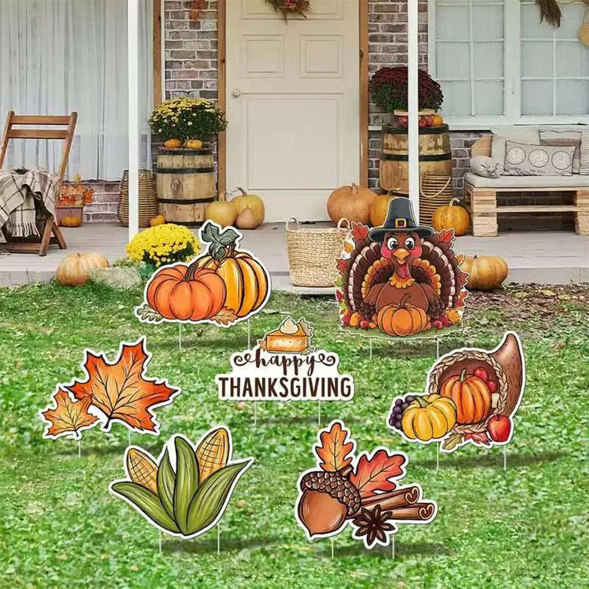 6 Piece Set Thanksgiving Yard Sign
