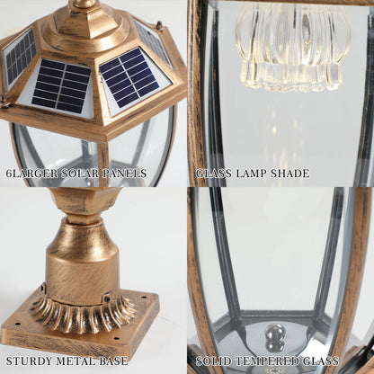 Vintage Solar LED Post Light with Automatic On/Off (2-pack)
