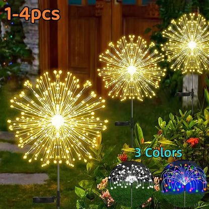 Solar Firework Lights Outdoor IP65 Waterproof Solar 8 Lighting Modes