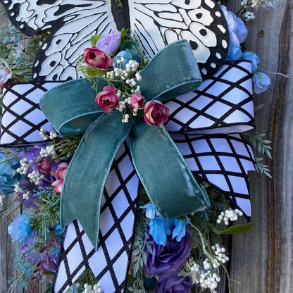 Spring Rose Butterfly Wreath