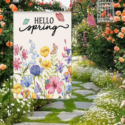 Spring Floral Welcome Garden Flag