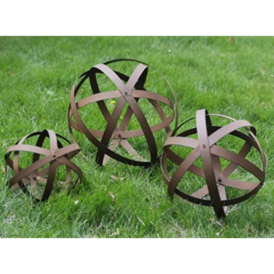 Decorative Metal Garden Spheres Sets of 3