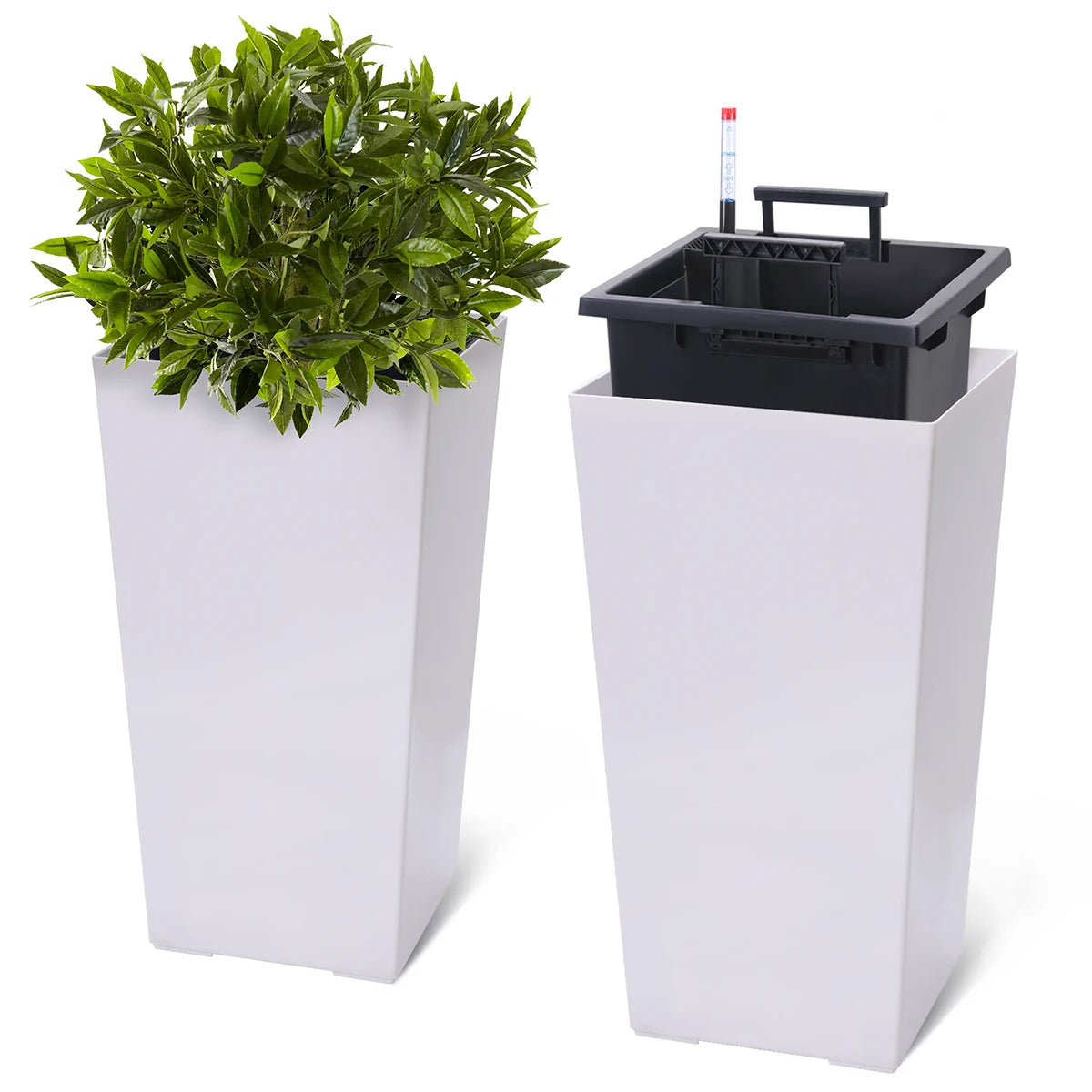 Large Plant Pots with Drainage Holes＆ Water Level Monitor
