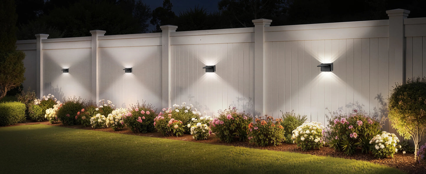 Solar Wall Lights 2 Pack with Remote, 3 Color Modes