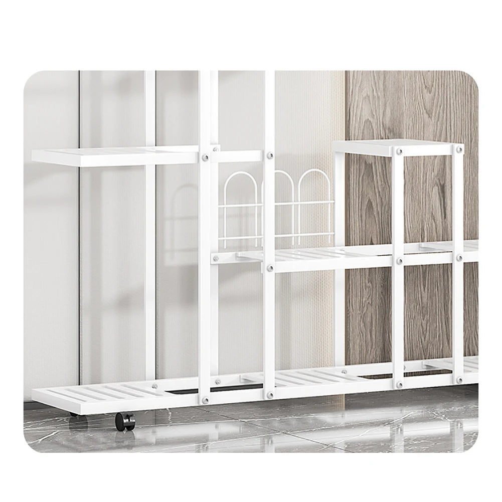 Indoor Outdoor, Wrought Iron Plant Stand w/Wheels