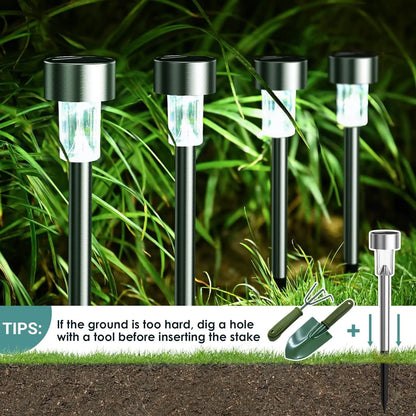 5pcs Solar Stainless Steel Outdoor Landscape Lighting