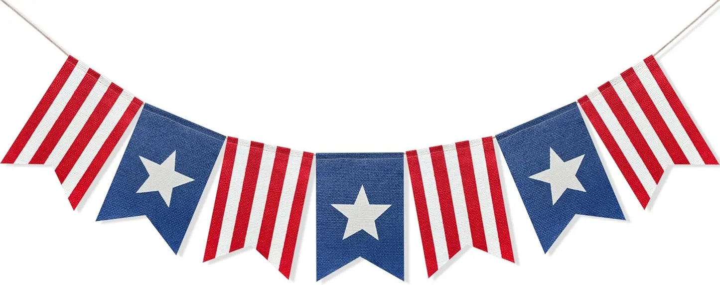 Patriotic Stars & Stripes Bunting Banner