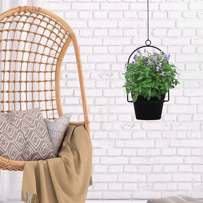 3-Pack Black Hanging Planters