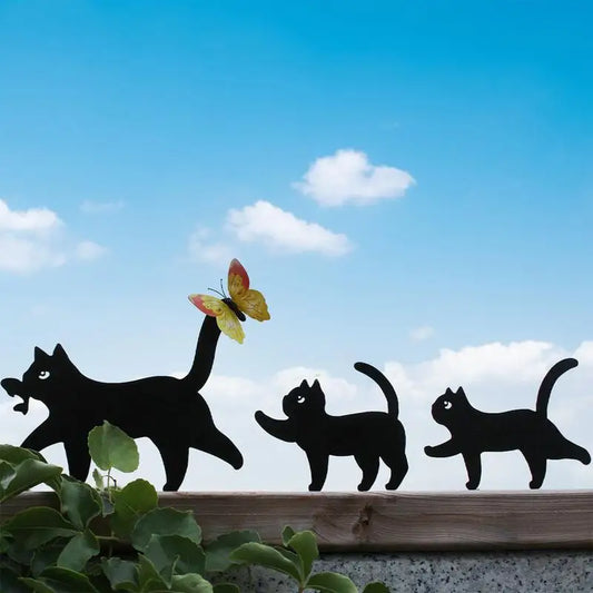 Cute Metal Cat Silhouette Yard Decor