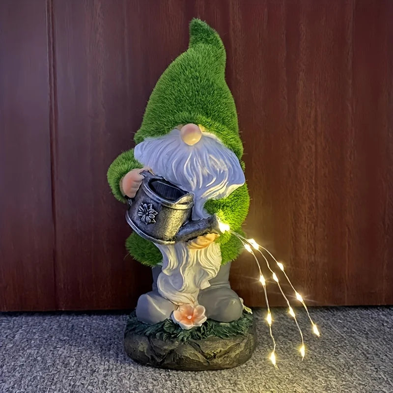 Garden Gnomes Statue w/Solar LED Lights