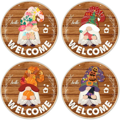 All Season Interchangeable Gnome Welcome Sign