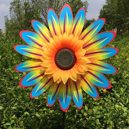 4PCS Outdoor Colorful Sunflower Wind Spinner Stake