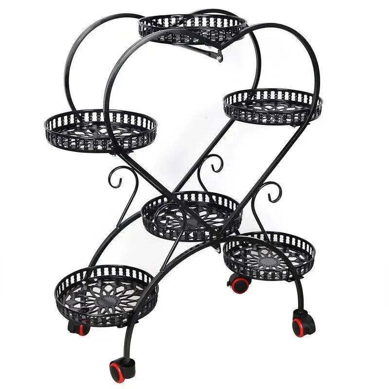 Heart Shaped 6 Pots Metal Plant Stand Metal