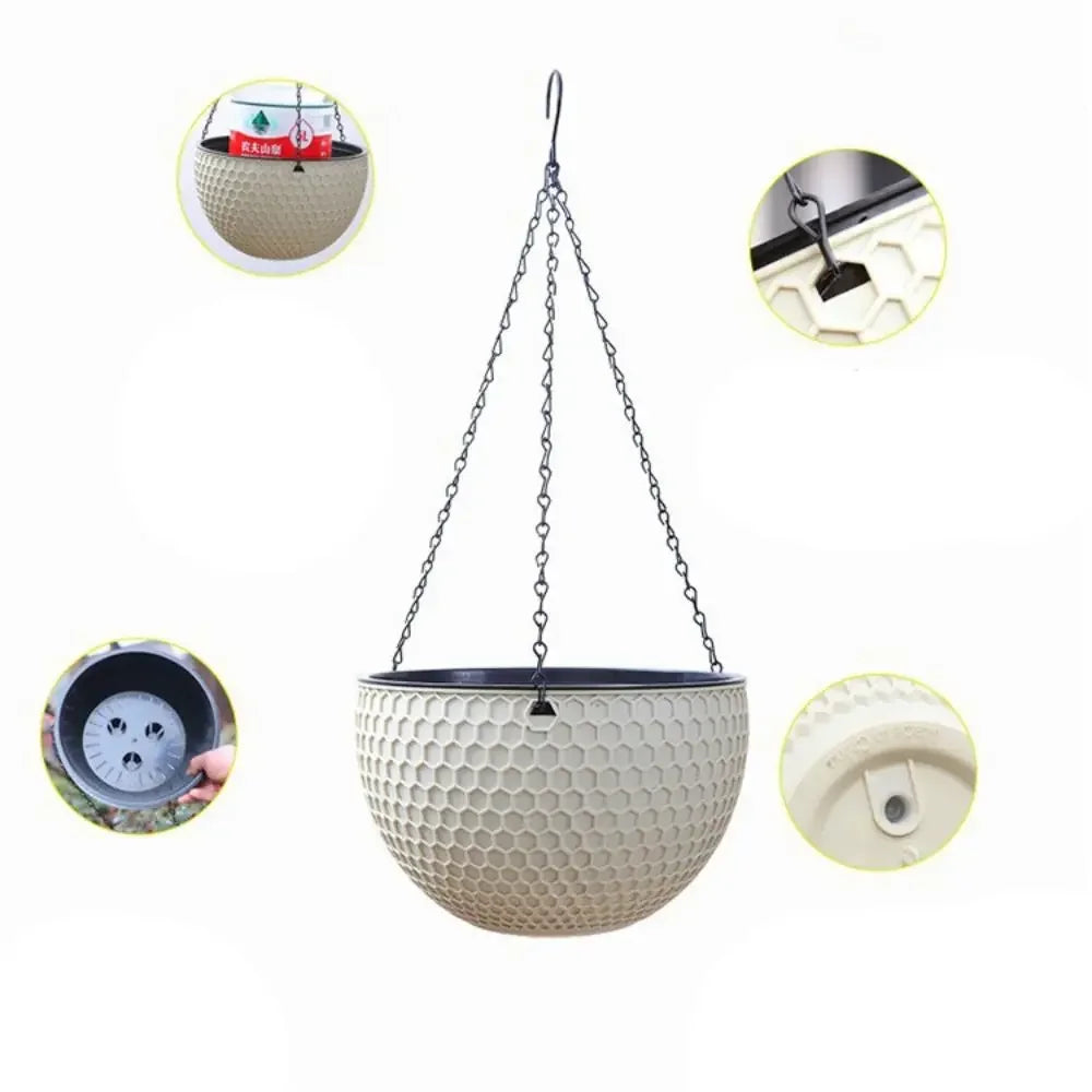 New Plastic Imitation Weaving Hanging Flower Basket