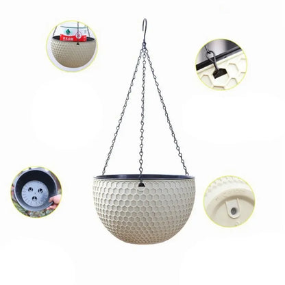 New Plastic Imitation Weaving Hanging Flower Basket