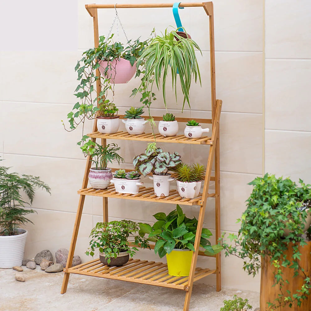 Folding Bamboo Plant Stand