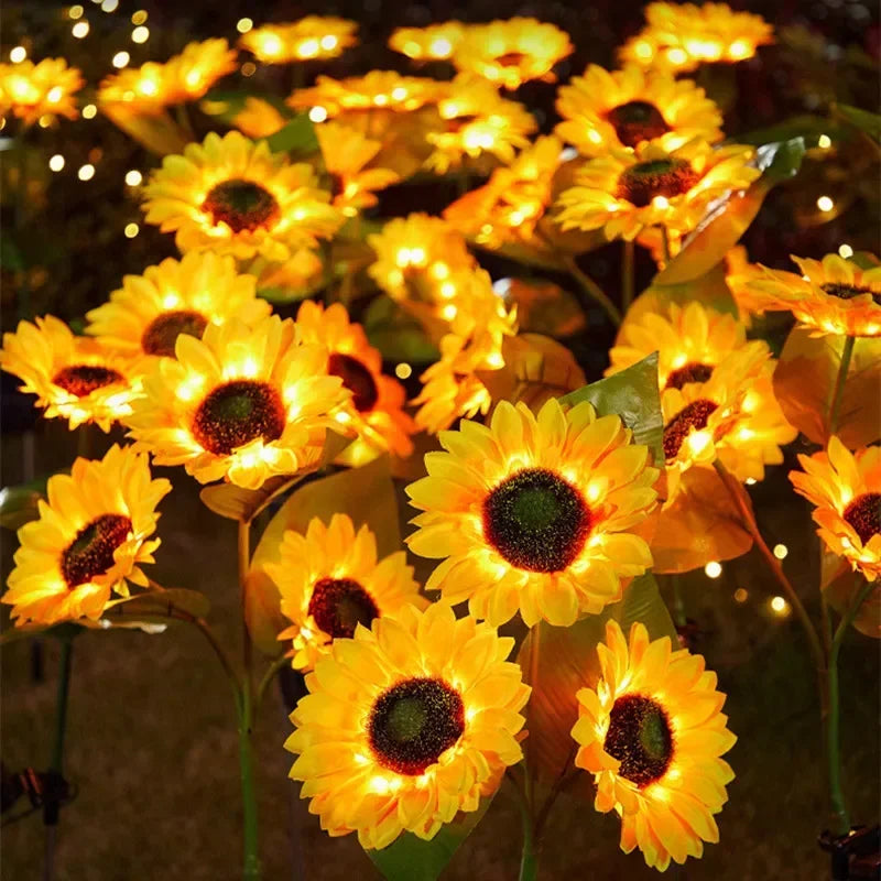 Solar Sunflower Lights Garden Stake