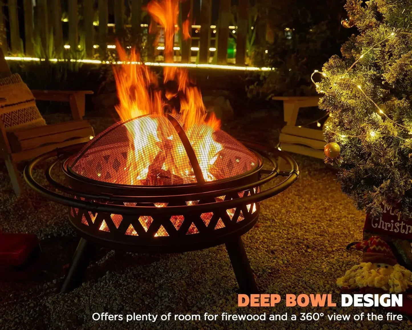 35 Inch Outdoor Wood Burning Fire Pit