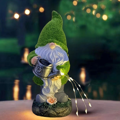 Garden Gnomes Statue w/Solar LED Lights