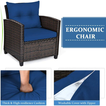 3-Piece Wicker Patio Furniture Set