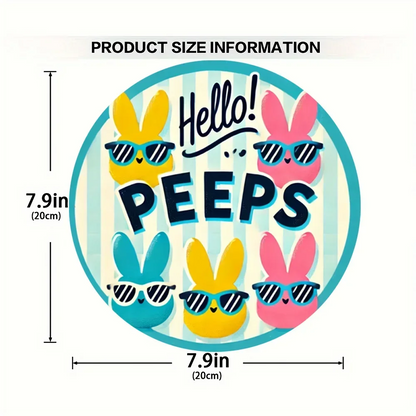 Farmhouse Easter metal sign with Bunny Logo, Lilies & Spring Decor