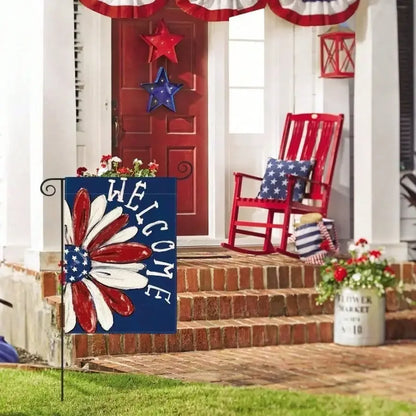 Patriotic Daisy Garden Flag