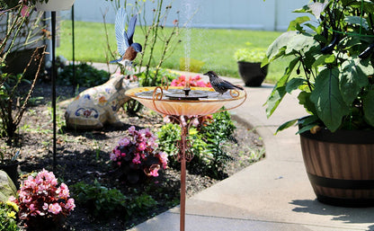 Outdoor Birdbath Birdfeeder with Metal Stake