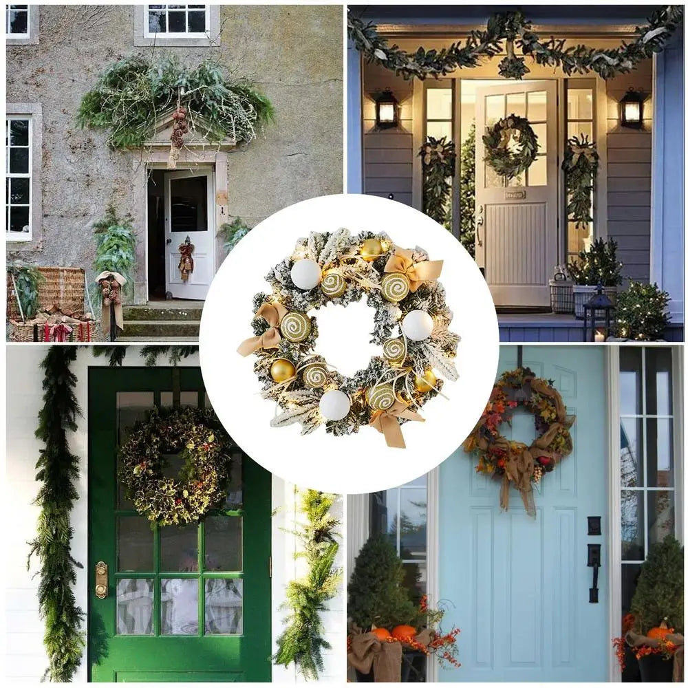 11.81in Light Up Christmas Wreath