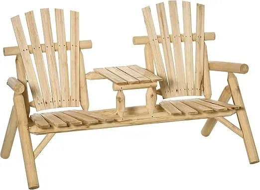 2-Seat Wooden Adirondack Chair