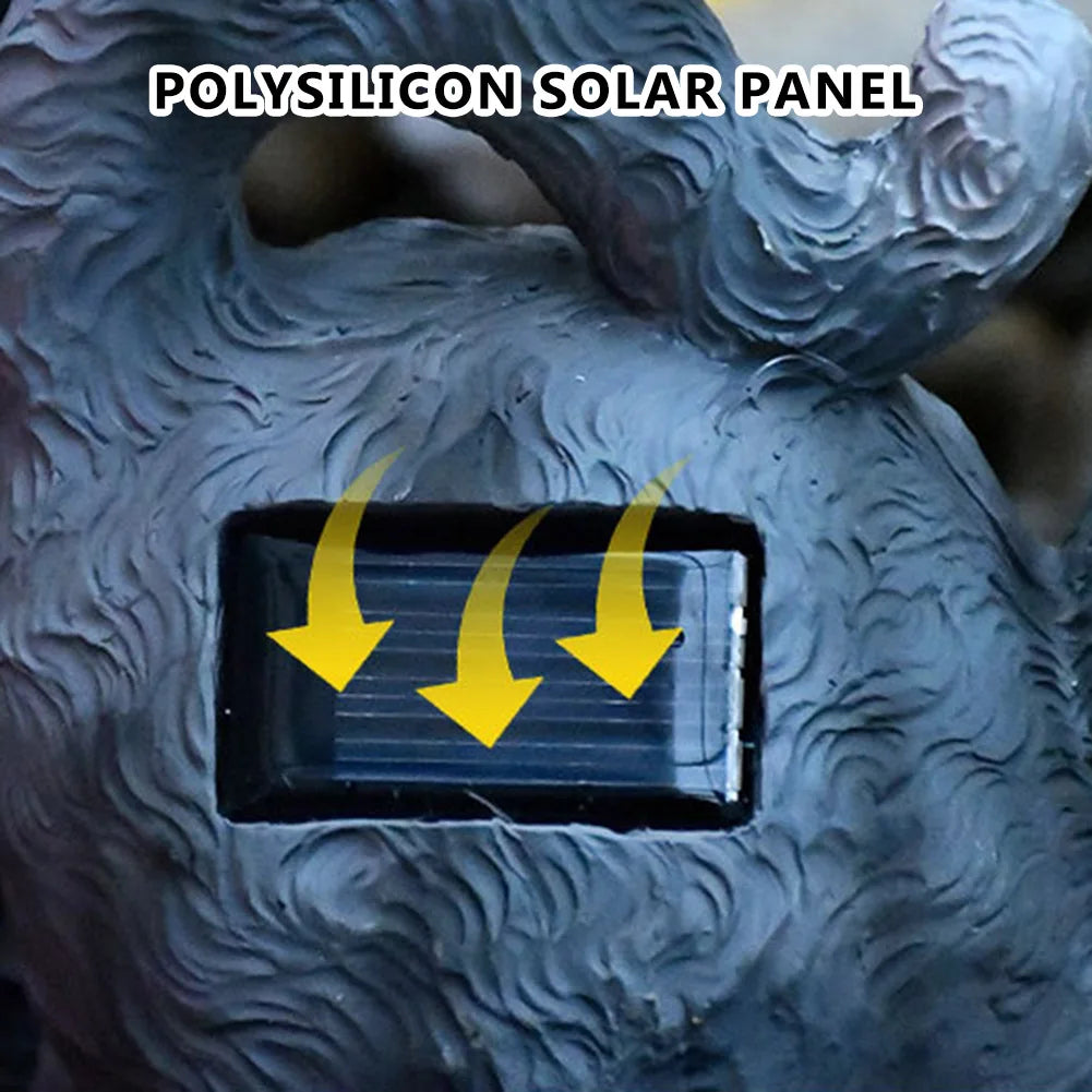 Cute Cat and Butterfly Solar Garden Statue