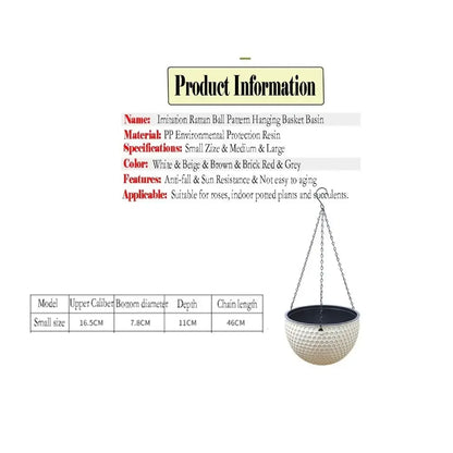 New Plastic Imitation Weaving Hanging Flower Basket