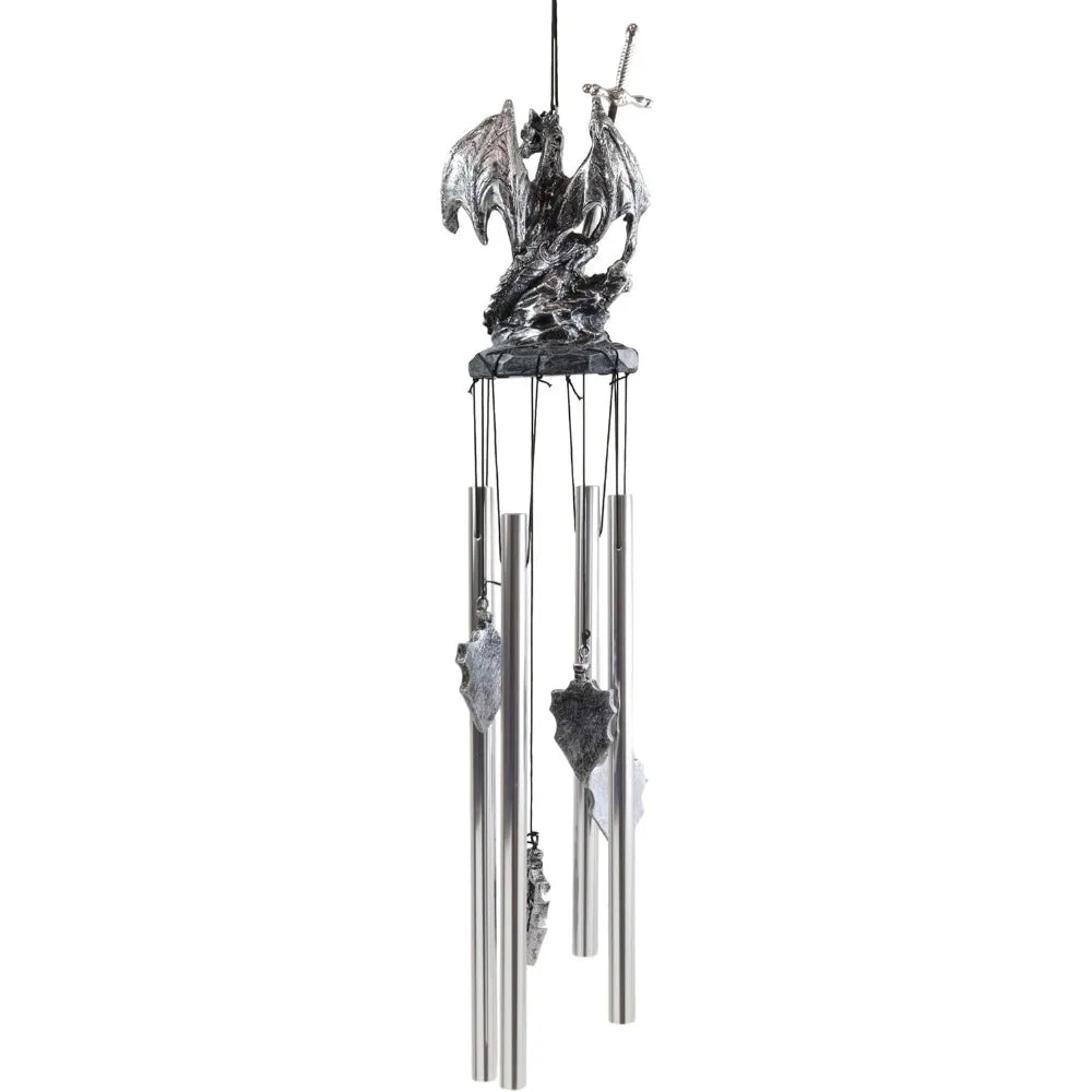 medieval dragon figurine wind chime