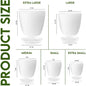 5 Pack White Plastic Plant Pots with Drainage