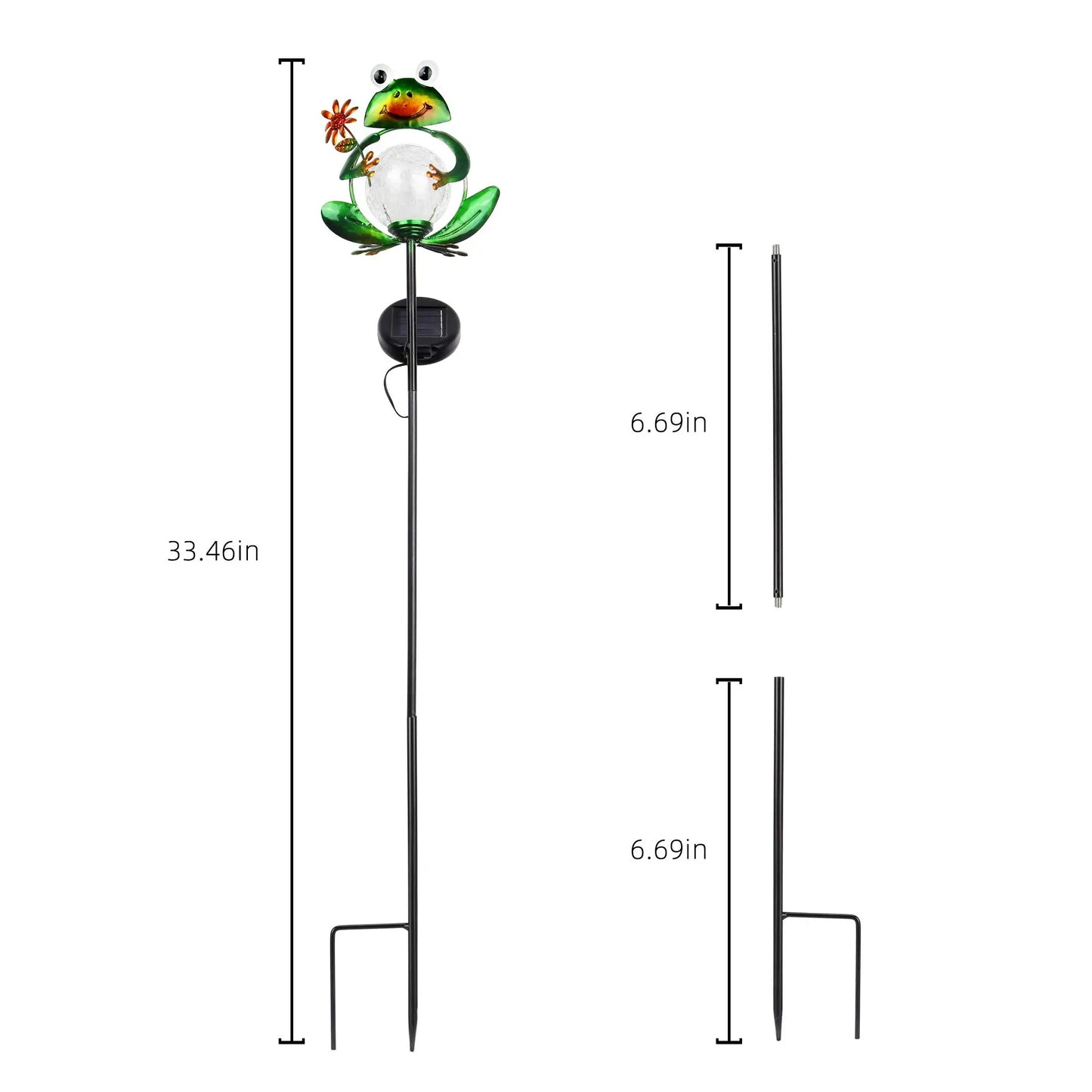 Metal Waterproof Frog Shape Stake Solar Light