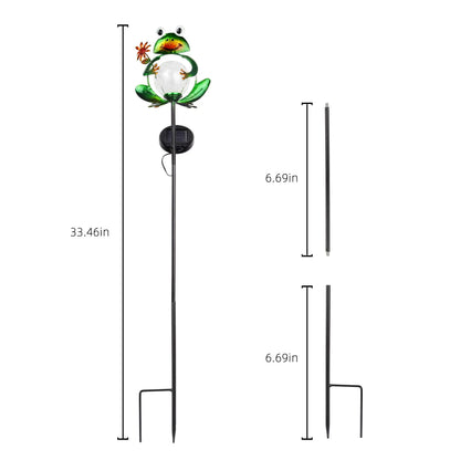 Metal Waterproof Frog Shape Stake Solar Light